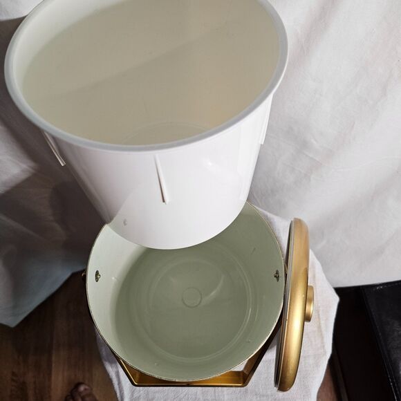 Vintage Gold Laquerware Otagiri Ice Bucket w Bamboo Plant Design Japan - Picture 6 of 7